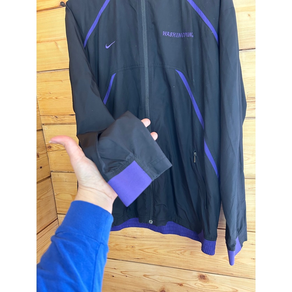Nike Team Washington Huskies NikeFIT Storm Windbreaker Jacket Black Purple Large - Picture 6 of 13